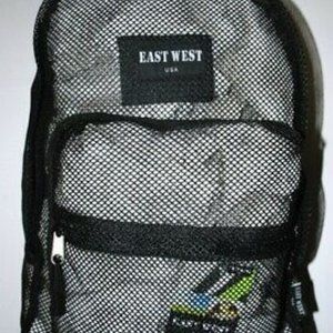 Mesh Backpack BLACK Pack See Through School Bag